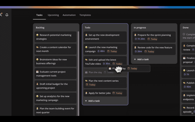 Drag-and-drop Kanban board