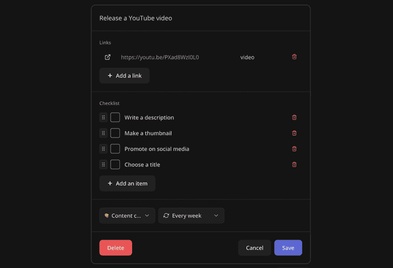 Edit task factory form