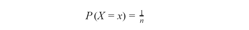probability for a discrete random variable with uniform distribution
